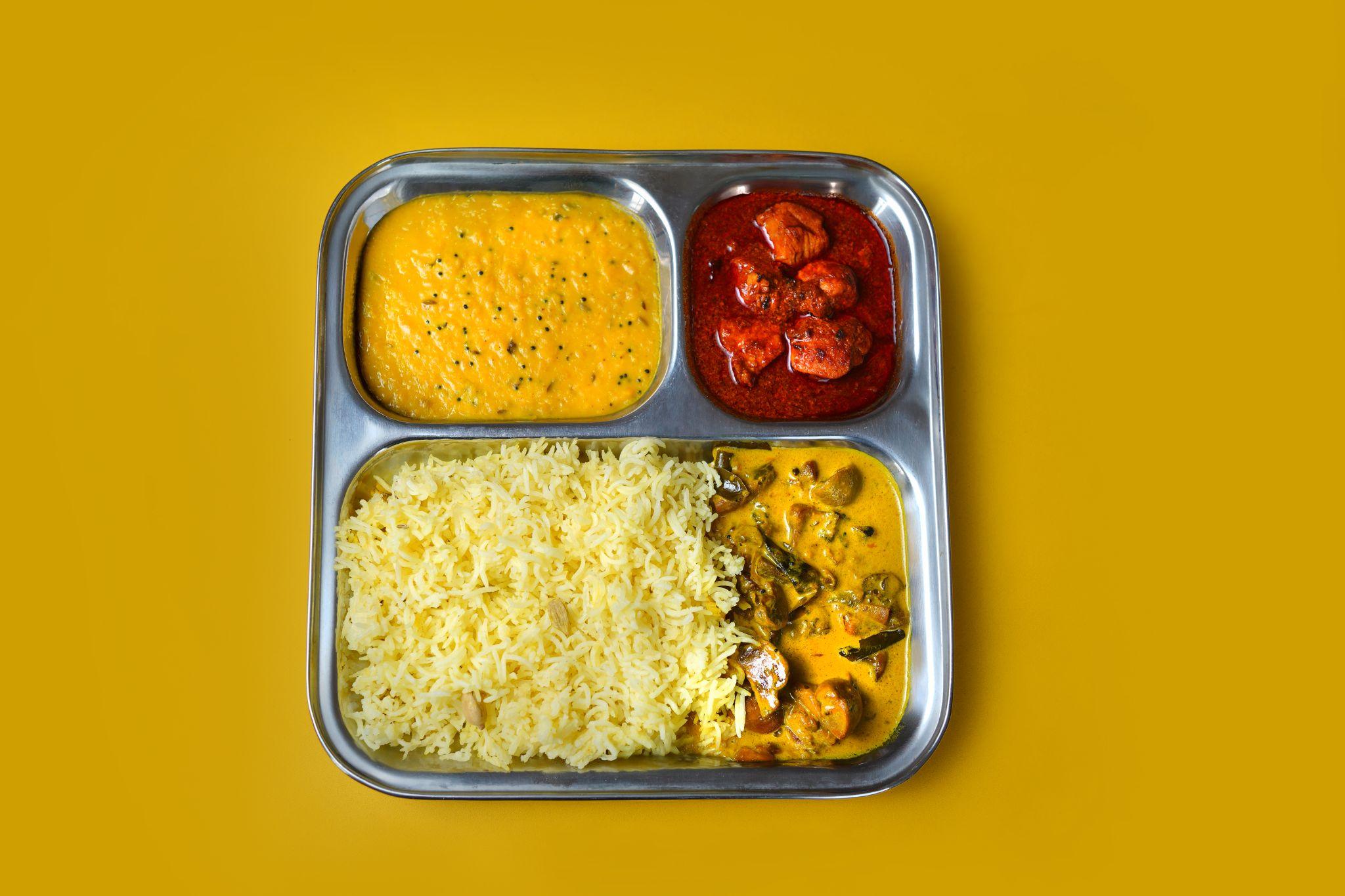 3 Curry Thali with Rice
